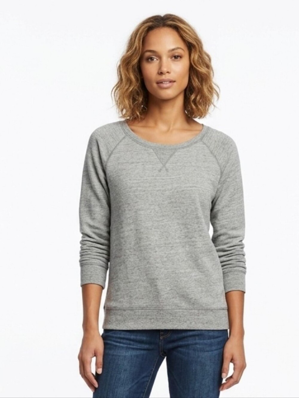 Light Gray Ribbed Sweatshirt - Picture 5 of 5